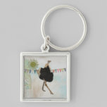 Soleil fleuri Keychain d'autruche porte-clés