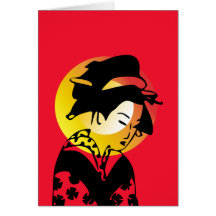 Sonnenaufgang-Geisha Karte
