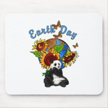 Sonnenblume-und Panda-Erde Mousepad