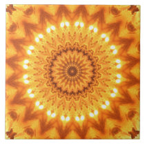 Sonnenschein und Glück-Mandala-Fliese - groß