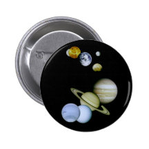 Sonnensystem-Knopf-Raum - Astronomie-Wissenschafts Button