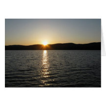 Sonnenuntergang auf Onota See: Horizontal Grußkarten