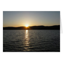 Sonnenuntergang auf Onota See: Horizontal Grußkarten
