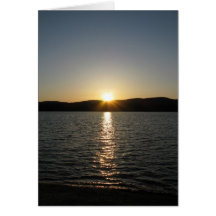 Sonnenuntergang auf Onota See: Vertikal Grußkarten