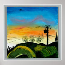 Sonnenuntergang-Hügel Plakatdrucke