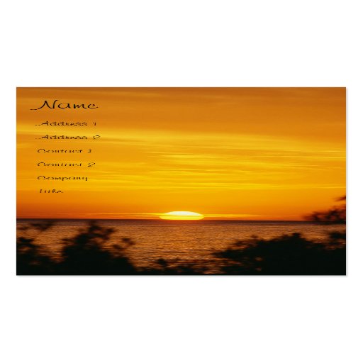 Sonnenuntergang-Visitenkarte