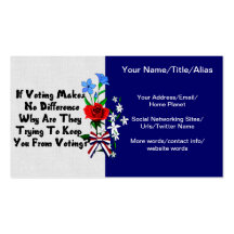 SORTEZ LE VOTE CARTES DE VISITE PERSONNELLES