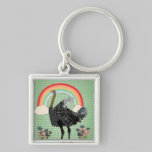 Sous l'autruche Keychain d'arc-en-ciel porte-clés