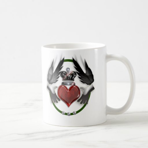 souvenir de mariage de coeur de claddagh tasses à café