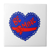 Soyez amour de rouge bleu de coeur de mine carreau