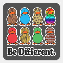 soyez les canards mignons de motif drôle différent autocollants carrés