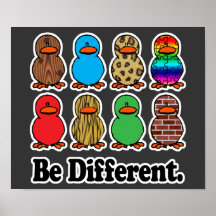 soyez les canards mignons de motif drôle différent affiches