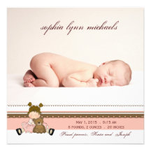 Soyez mon faire-part de naissance de photo d'ours 