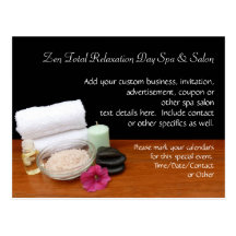 Spa/noir/couleur de scène salon de massage/pédicur carte postale