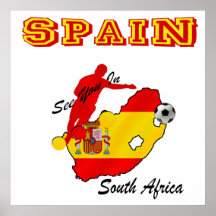 Spanien sehen Sie im Südafrika-Fußballgang Plakatdruck