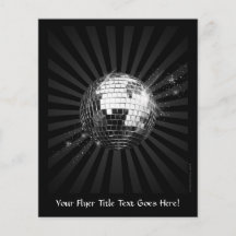 Spiegel-Disco-Ball auf Schwarzem Flyerbedruckung