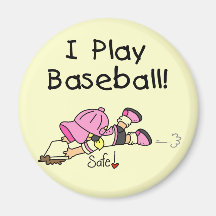 Spiel-Baseball-T-Shirts und Geschenke des Mädchen- Kühlschrankmagnete