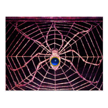 SPINNE UND NETZ blaues Saphir-Schwarzes Postkarte