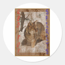 SPIRITUEUX DE RENARD ROUGE ADHÉSIFS RONDS