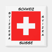 Sprachflaggen-Quadrat-Magnet der Schweiz Schweizer