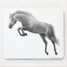 Springendes graues Pferd Mousepad