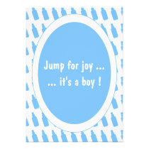 Sprung für Freude ist es eine Jungen-Babyparty-Ein einladungen