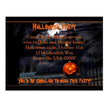 Spuk Halloween-Party-Einladung Postkarte
