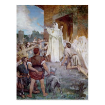 St. Genevieve, der das Parisians beruhigt Postkarte