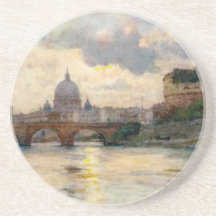 St Peter Rom vom Tiber Getränkeuntersetzer