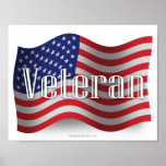 Staat-Veteranen-wellenartig bewegende Flagge Plakatdruck
