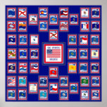 STAATS-FLAGGEN BLUE/555 USA 50 POSTER