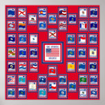 STAATS-FLAGGEN RED/557 USA 50 PLAKAT