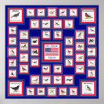 STAATS-VÖGEL BLUE/552 USA 50 PLAKATDRUCK