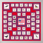 STAATS-VÖGEL RED/554 USA 50 POSTERDRUCK