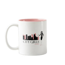 Stadt-Mädchen-Weltkaffeetasse