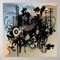 Städtisches Chaos-Plakat
