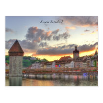 StadtKapellen-Brücke Postkarten-Luzern die Schweiz postkarten
