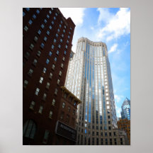 Stadtmitte-Wolkenkratzer-Reflexion, NYC, klein Posterdruck