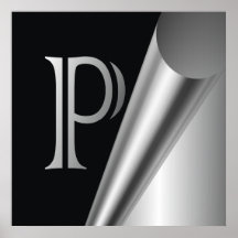 Stahlschalen-Monogramm "P " Posterdrucke