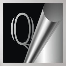 Stahlschalen-Monogramm "Q " Poster