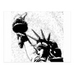 Statue de B&W de la liberté Carte Postale
