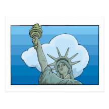 Statue de bleu de liberté carte postale