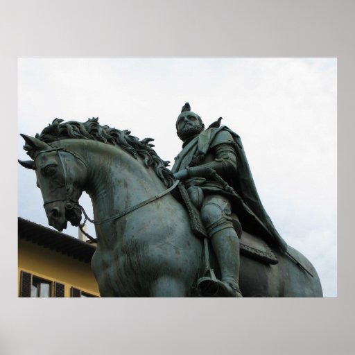 Statue équestre de la Renaissance de cheval et de  Posters