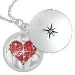 Steampunk Herz-SterlingsilberLocket Halsketten