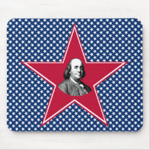 Stern Bens Franklin mit Stern-Hintergrund Mauspads