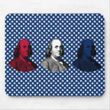 Stern Bens Franklin mit Stern-Hintergrund Mousepad