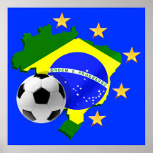 Stern-Fußballgeschenke Brasilien-Karte 5 Plakat