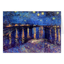 Sternenklare Nacht Van Gogh über der Rhône-Gruß-Ka