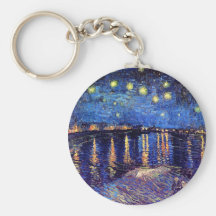 Sternenklare Nacht Van Gogh über der Rhône Keychai Schlüsselbänder