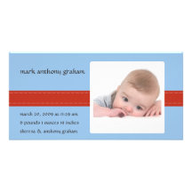 Stich-Foto-Geburts-Mitteilung (Junge) Foto Karten Vorlage